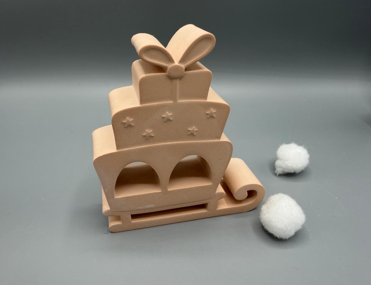 Weihnachts Geschenkschlitten – Deko mit Platz für 2 Schokopralinen, Handmade