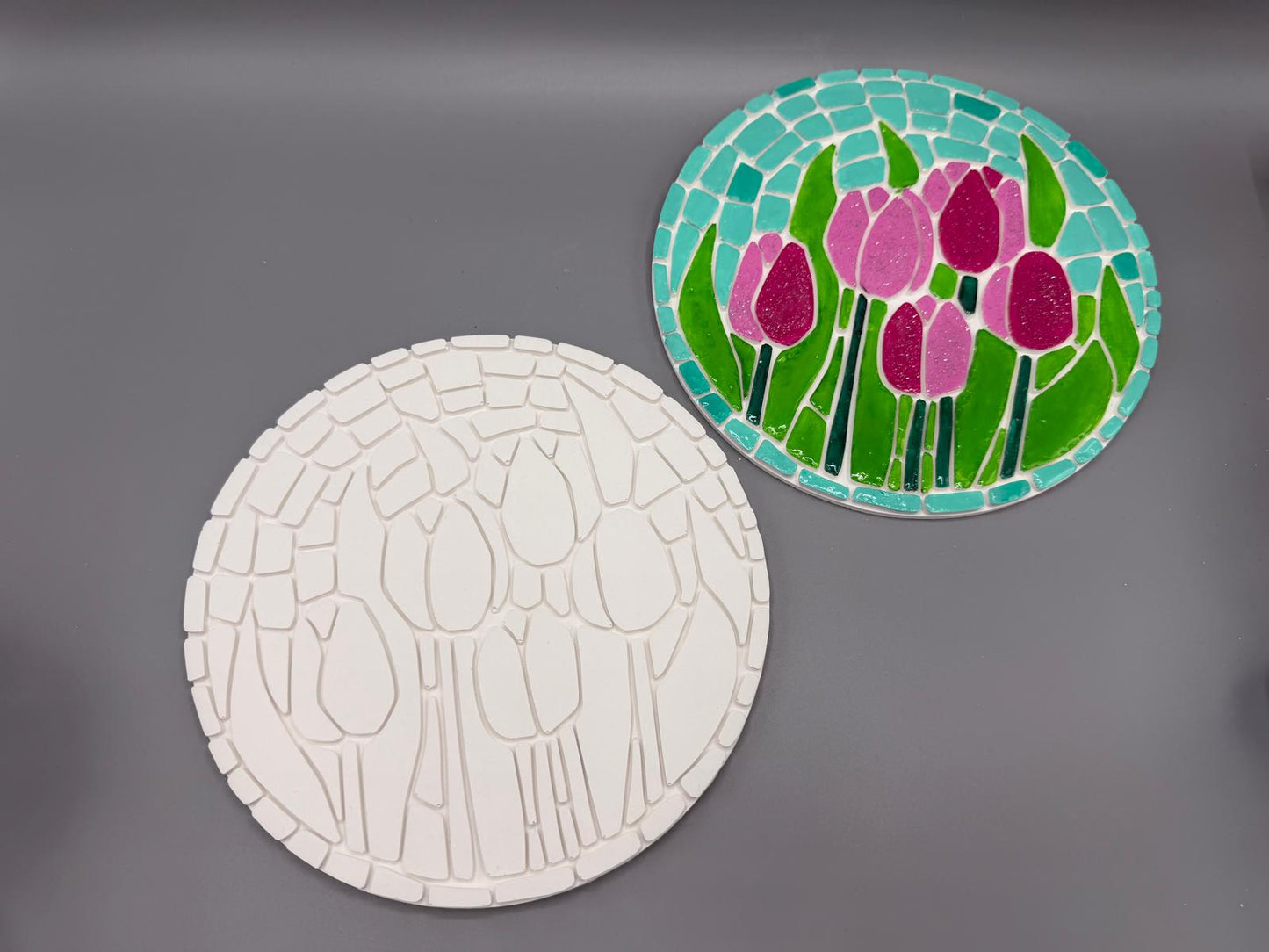 Kreative Frühlingsdeko - Tulpen-Mosaik zum Selbstbemalen