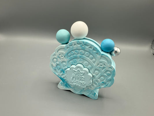 🌊 Deko Muschel „Meer Liebe“ – maritime Tischdekoration mit Kugeln, Küsten Dekofigur fürs Zuhause