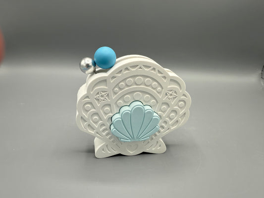 🌊 Deko Muschel im maritimen Stil – Tischdeko in Weiß mit Kugeln, Muschel Dekofigur für Badezimmer, Regal & Fensterbank