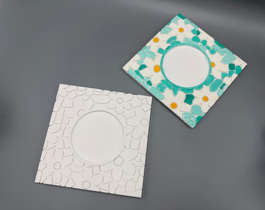 Kerzenteller zum Selbstbemalen – DIY Kerzenuntersetzer mit Blumenmotiv